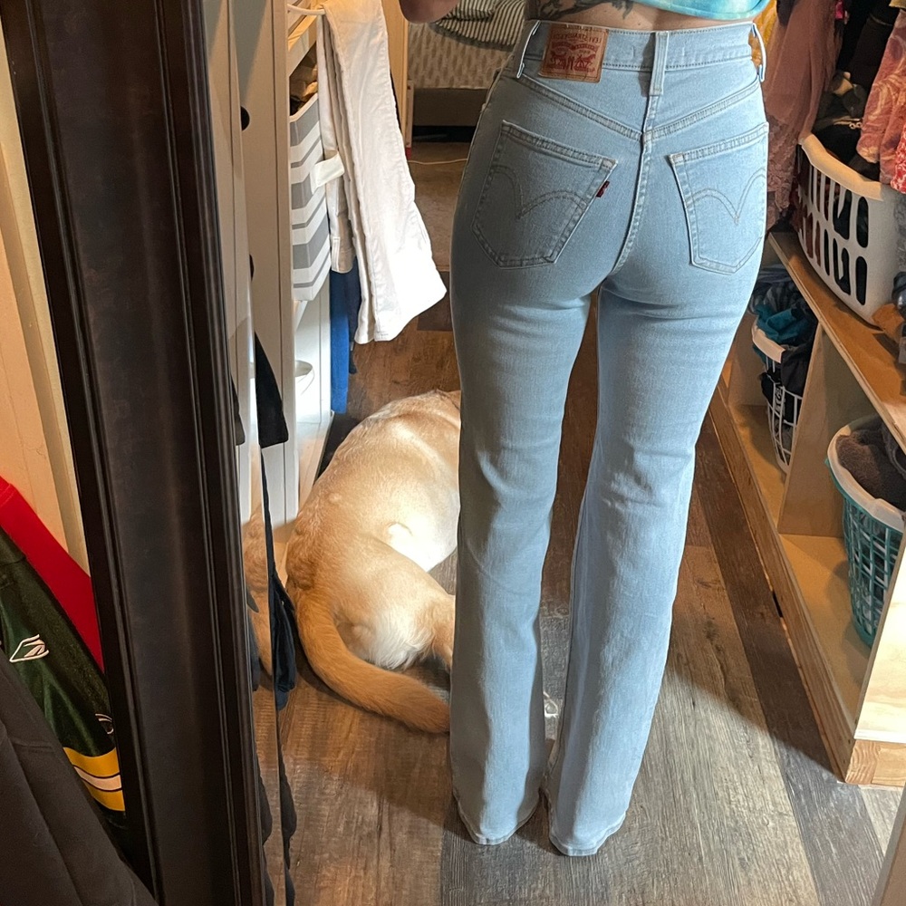 levis ribcage bootcut light denim wash
